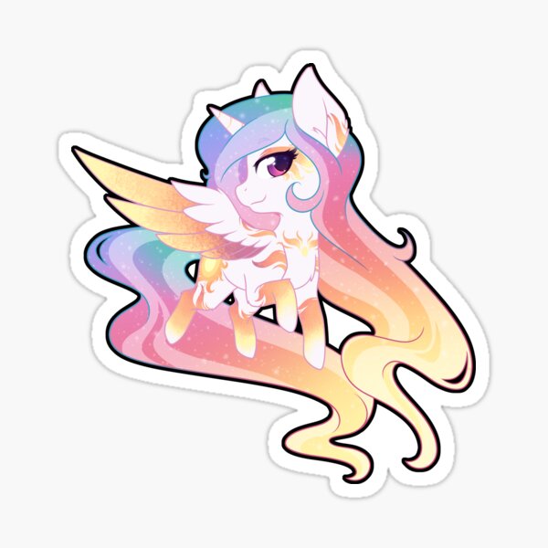 "Mini Rainbow Power Princess Celestia" Sticker for Sale by FuyusFox