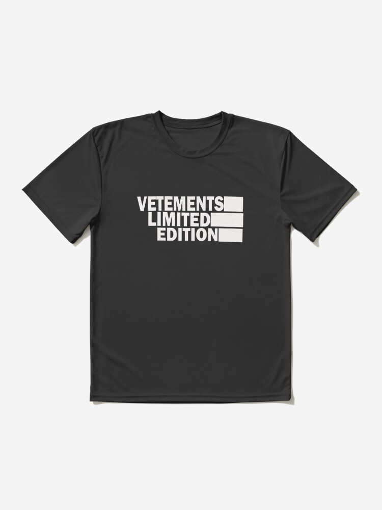 Vetements Limited Edition" Active T-Shirt for Sale by aetedb