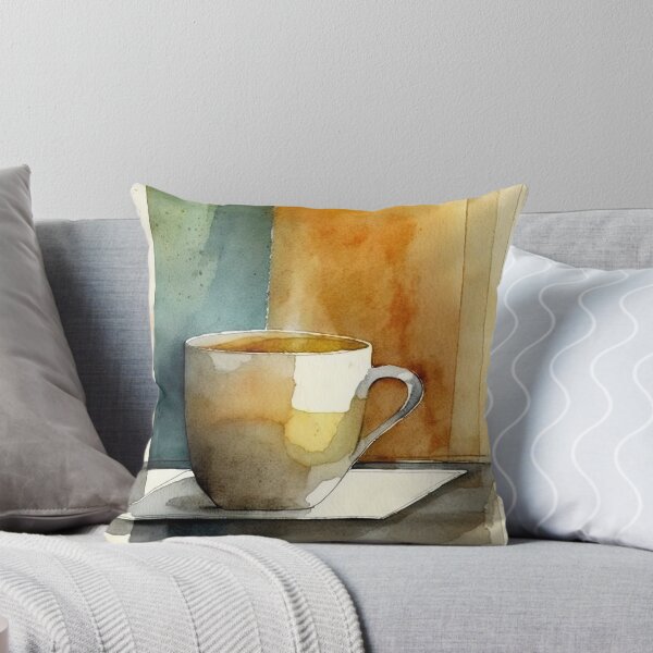 Item preview, Minimalist watercolor of a cup of coffee designed and sold by artefacta.