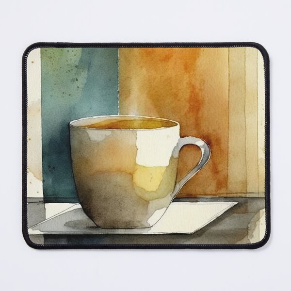 Item preview, Minimalist watercolor of a cup of coffee designed and sold by artefacta.