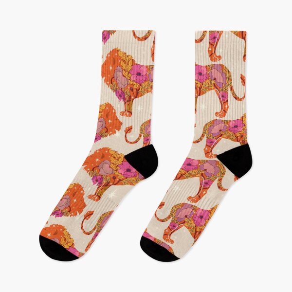 Item preview, Starry Lion and Poppies--Retro Orange designed and sold by MeganSteer.