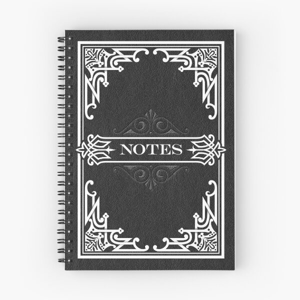 Item preview, Black Old Leather Victorian Notebook designed and sold by PenAndRose.