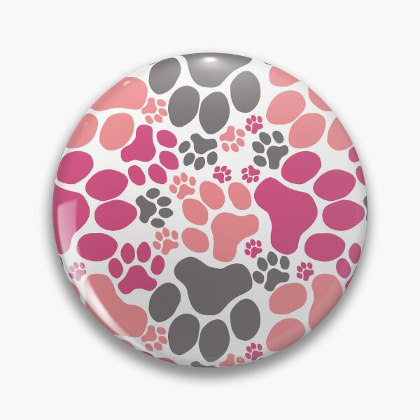 Item preview, Dog Paw Camo Seamless Pattern Salmon Pink Fuchsia designed and sold by MoePark.