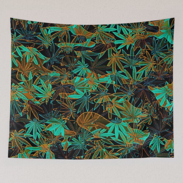 Item preview, Colorful Marijuana Leaf Smoke Print N designed and sold by WildArtDesigns.