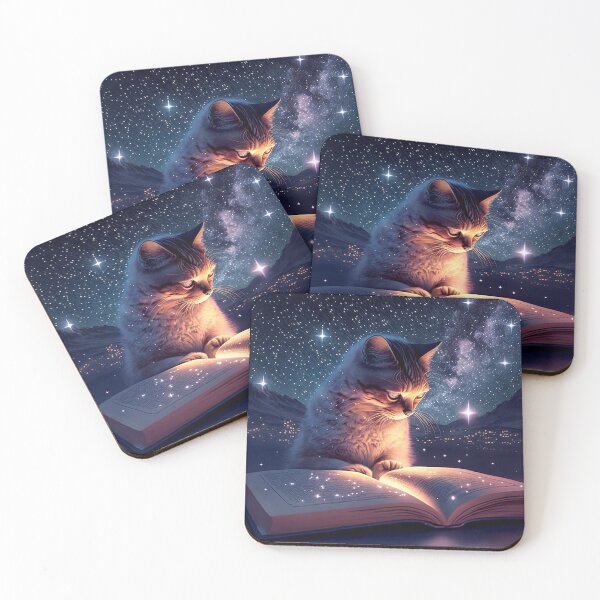 Item preview, Happy Cat Reading in the Night designed and sold by Chiron WADE.