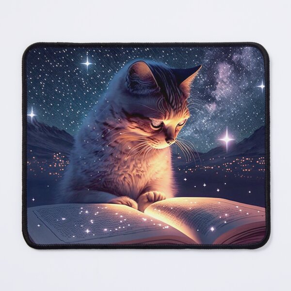 Item preview, Happy Cat Reading in the Night designed and sold by Chiron WADE.