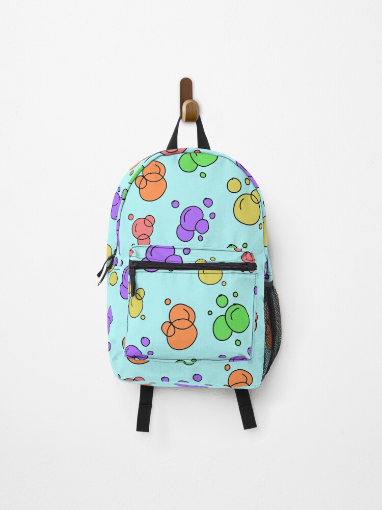 Thumbnail 1 of 3, Backpack, bubbles pattern ,multicolor pattern designed and sold by cutecrazytshirt.