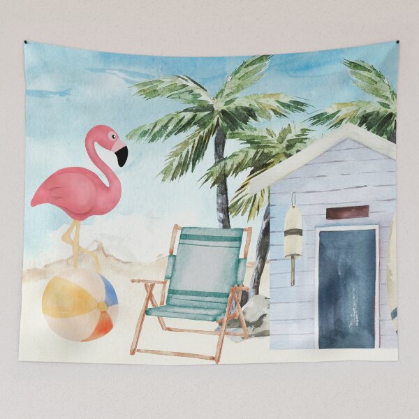 Item preview, Flamingo On The Beach designed and sold by LifeNonchalant.