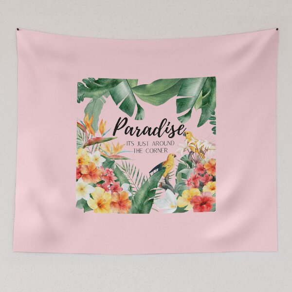 Item preview, Tropical Paradise Just Around the Corner (pink) designed and sold by Visionary2791.