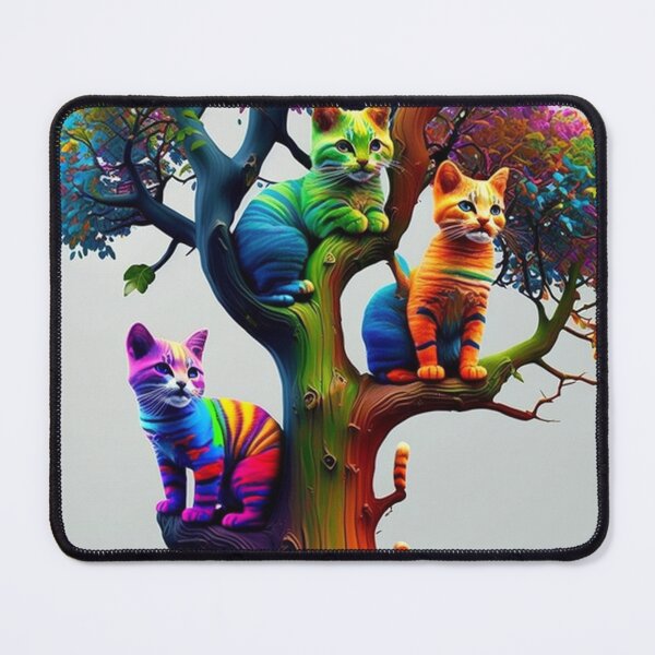 Item preview, Three Happy Cats on a Rainbow Tree designed and sold by Chiron WADE.