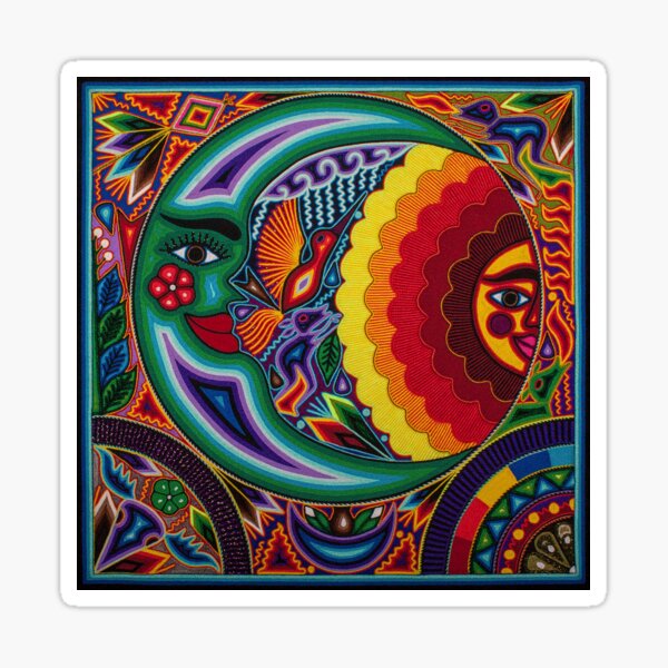 sun and moon huichol Sticker