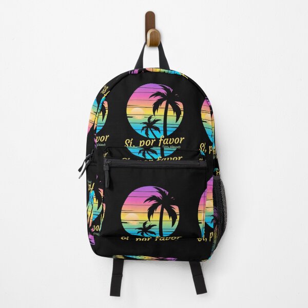 Artikelvorschau, Sí, Por Favor, Ja, bitte, spanische Sprüche, Retro-Sonnenaufgang am Strand entworfen und verkauft von Sun Sand & Sea Art.