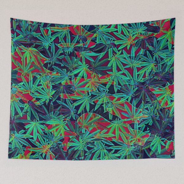 Item preview, Colorful Marijuana Leaf Smoke Print Y designed and sold by WildArtDesigns.