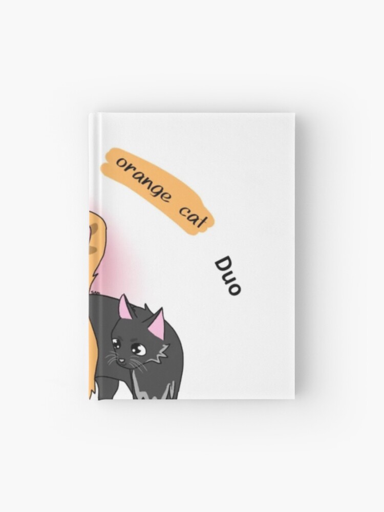 Black cat orange cat Duo Hardcover Journal for Sale by samwalk