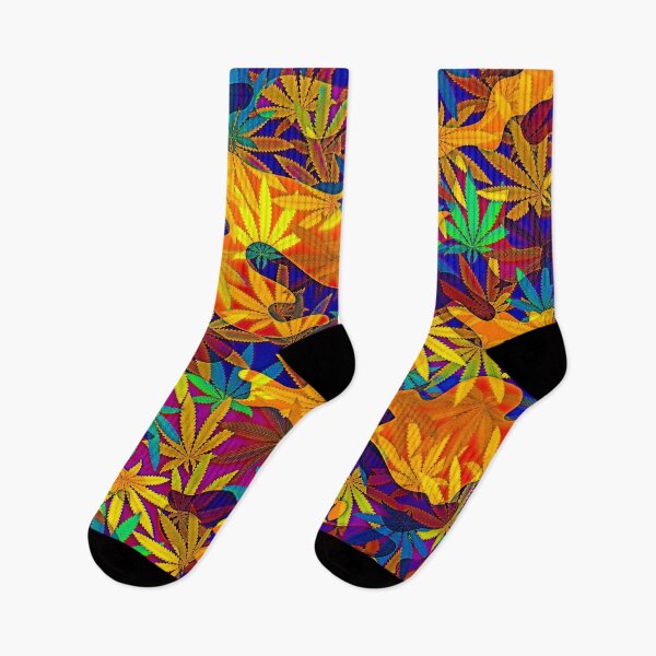 Item preview, Colorful Marijuana Leaf Smoke Print Z designed and sold by WildArtDesigns.