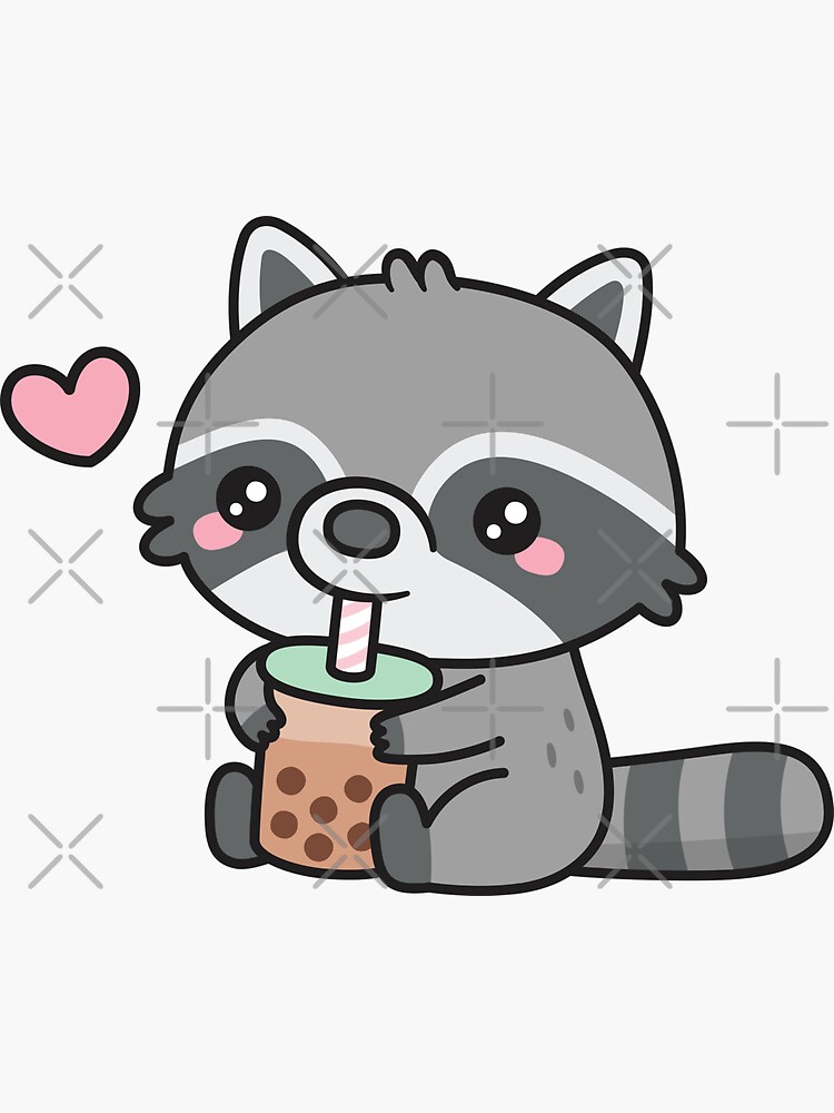  Kawaii Raccoon Stickers, Cute Raccoon, Raccoon Inside