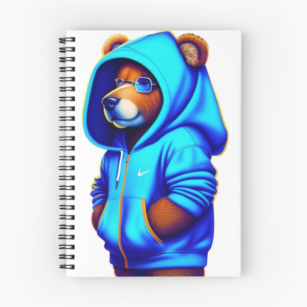 Item preview, a teddy bear wearing a blue hoodie and glasses designed and sold by Printverse Studio.