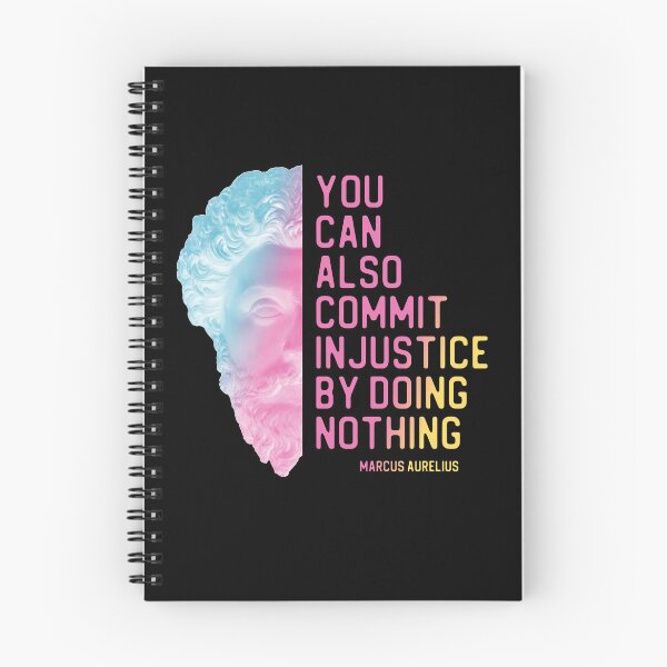 Item preview, "You can also commit injustice by doing nothing" in bright gradient - Marcus Aurelius quote designed and sold by Ofeefee.