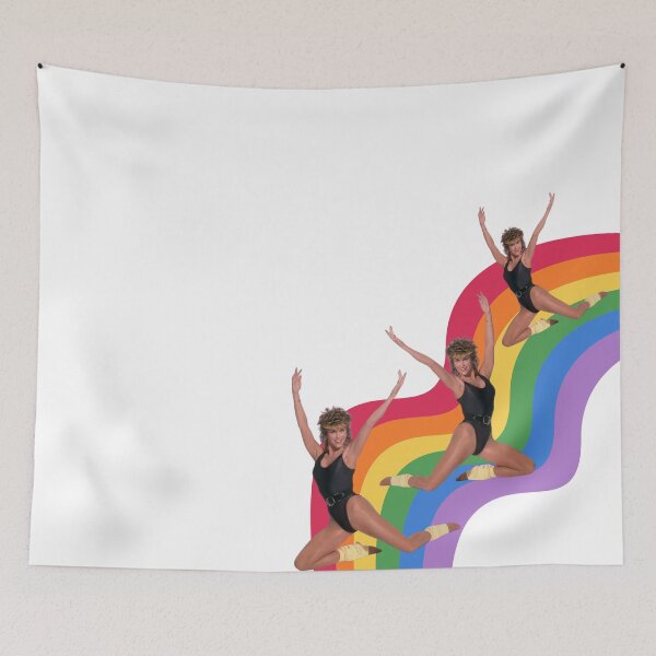 Item preview, Jane Fonda Retro Arco Iris designed and sold by TeeKid.