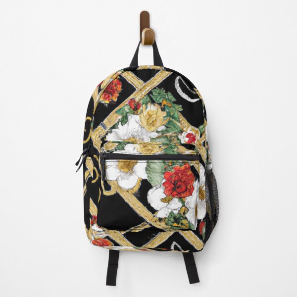 Item preview, Abstract Floral Gold Trellis on Black designed and sold by calibrit.