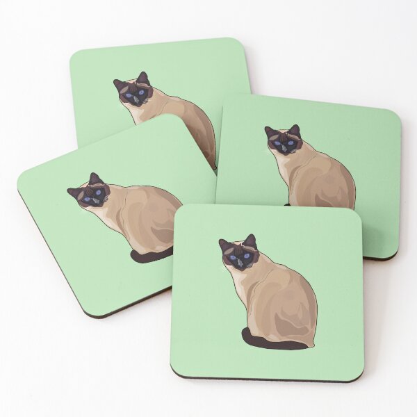Item preview, Siamese cat cartoon illustration designed and sold by Misscartoon.