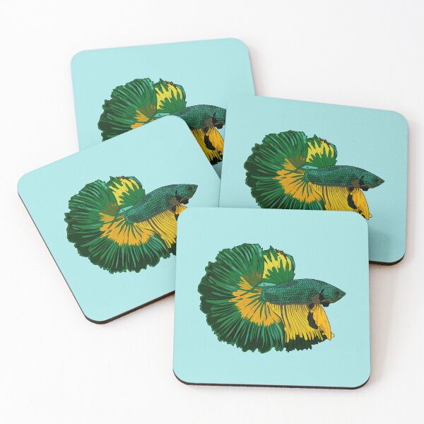Item preview, Siamese fighting fish cartoon illustration designed and sold by Misscartoon.
