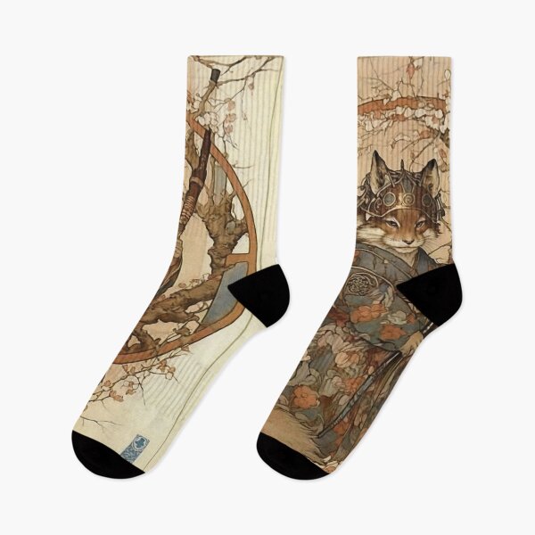 Item preview, Vintage Art Nouveau Traditional Japanese Tanuki Samurai designed and sold by entwithanaxe.