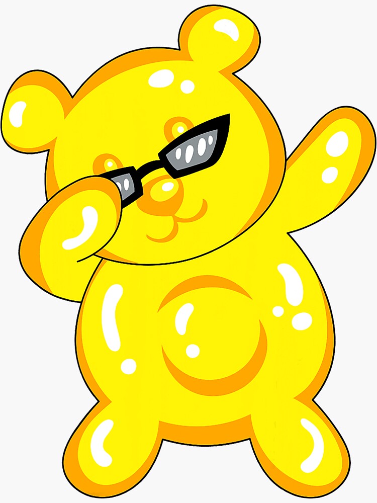 Yellow Dancing Bear Sticker