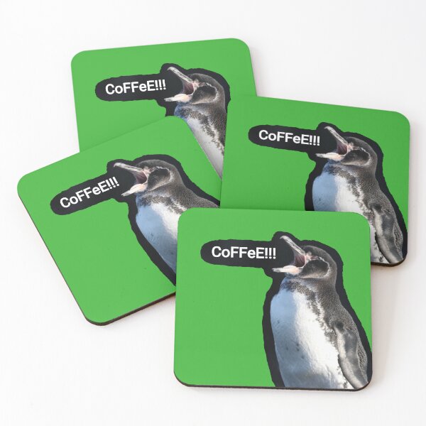 Item preview, Galapagos Penguin needs coffee (Bright Green #35B02C) designed and sold by SBPenguins.