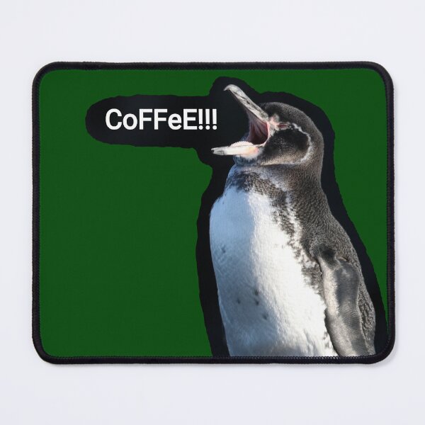 Item preview, Galapagos Penguin needs coffee (Dark Green #014606) designed and sold by SBPenguins.