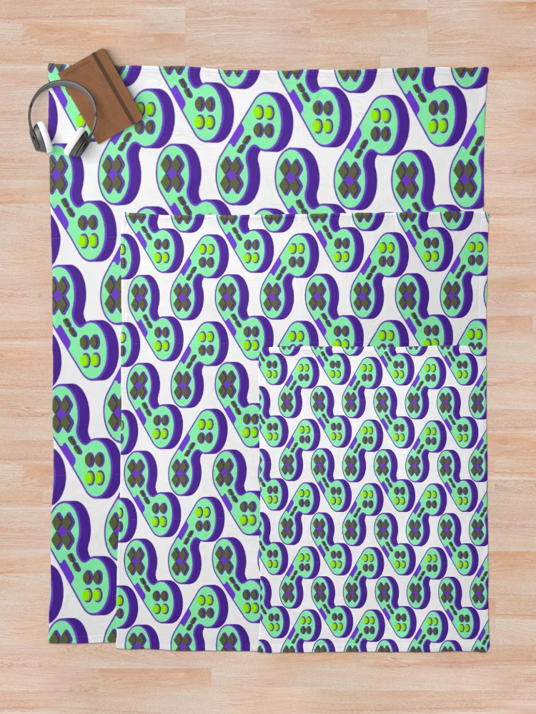 Thumbnail 5 of 6, Throw Blanket, Controller Pattern, joystick pattern, console pattern designed and sold by Patternawy.