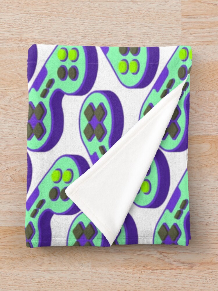 Thumbnail 3 of 6, Throw Blanket, Controller Pattern,  joystick pattern, console pattern designed and sold by Patternawy.
