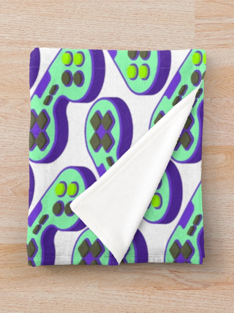 Thumbnail 3 of 6, Throw Blanket, Controller Pattern, joystick pattern, console pattern designed and sold by Patternawy.