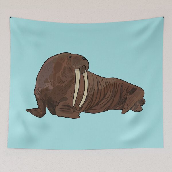 Item preview, Walrus cartoon illustration designed and sold by Misscartoon.