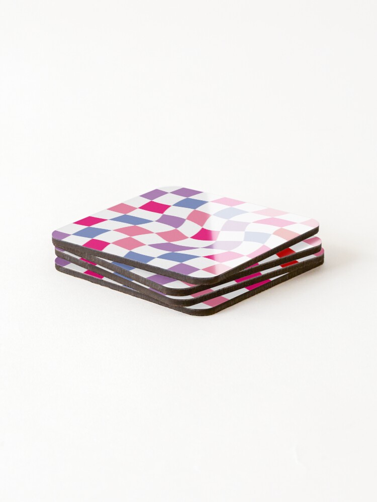 Thumbnail 4 of 5, Coasters (Set of 4), Colorful Checkered Pattern designed and sold by Patternawy.