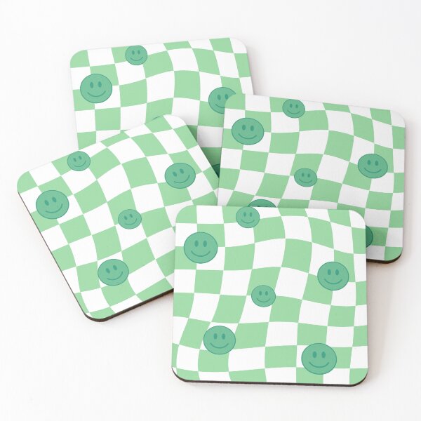 Item preview, Smiley Face Green Checkered Pattern designed and sold by Patternawy.