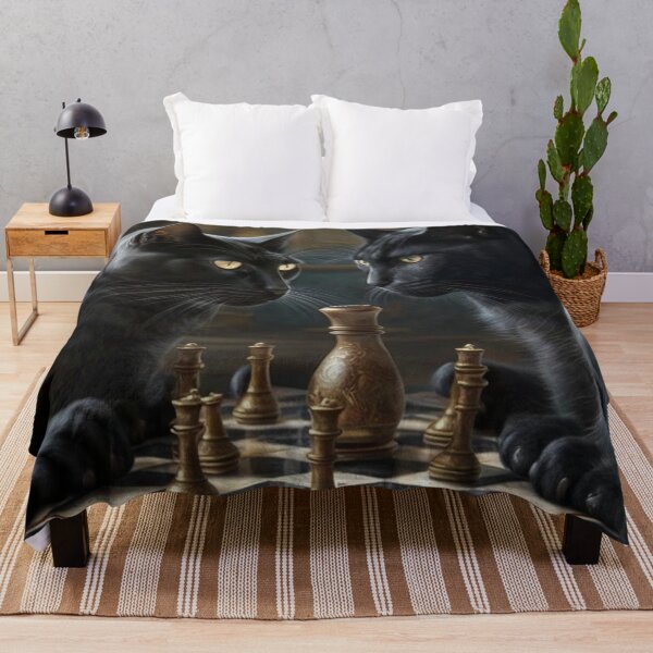 Item preview, Black Cats Playing Chess designed and sold by Chiron WADE.