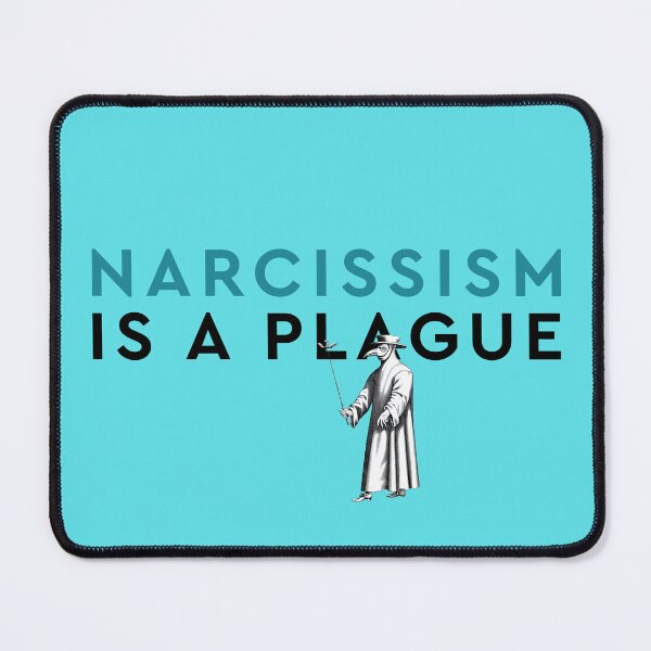 Item preview, Narcissism Is A Plague Teal Turquoise And Black Minimalist Typographic Design designed and sold by Zazizu.
