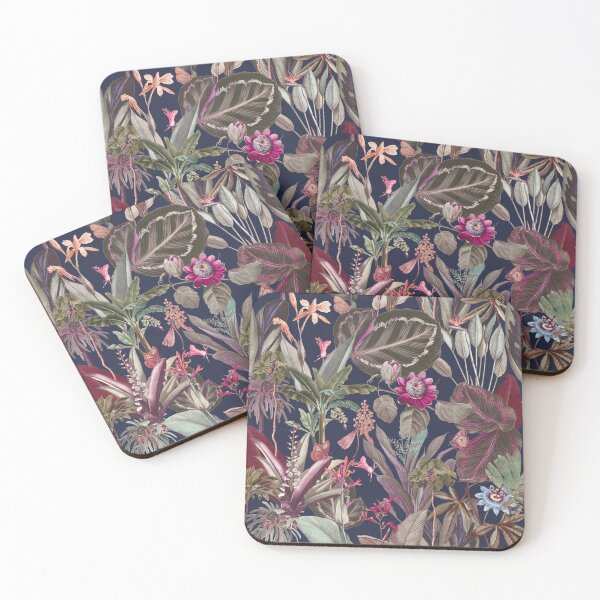 Item preview, Palms and Passion Flowers Navy designed and sold by ThistleandFox.