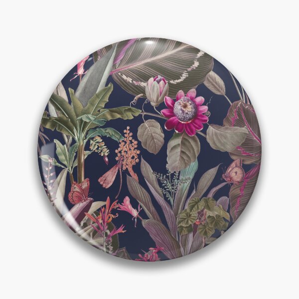Item preview, Palms and Passion Flowers Navy designed and sold by ThistleandFox.