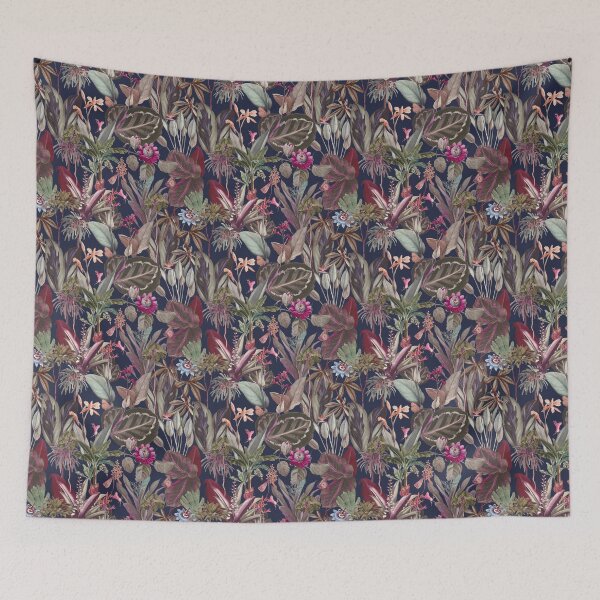 Item preview, Palms and Passion Flowers Navy designed and sold by ThistleandFox.