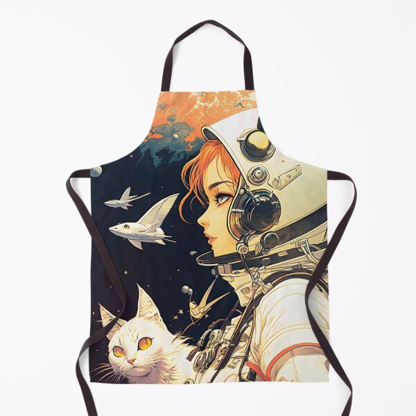Item preview, Girl and Cat in Space Fantastic Retro 70s designed and sold by AIWanderer.