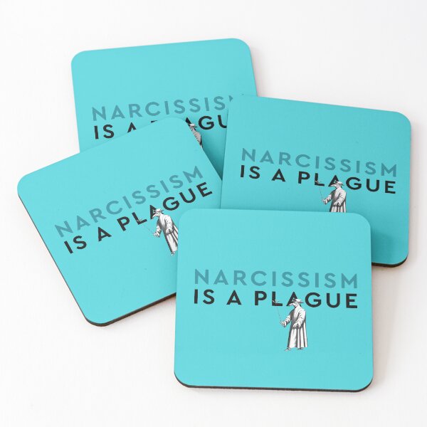 Item preview, Narcissism Is A Plague Teal Turquoise And Black Minimalist Typographic Design designed and sold by Zazizu.
