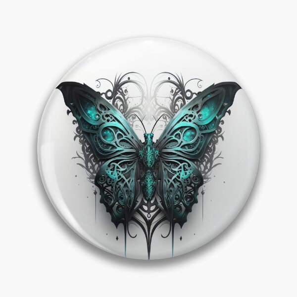 Item preview, Intricate Gothic Style Butterfly with Turquoise Accents designed and sold by Dragonstrom.