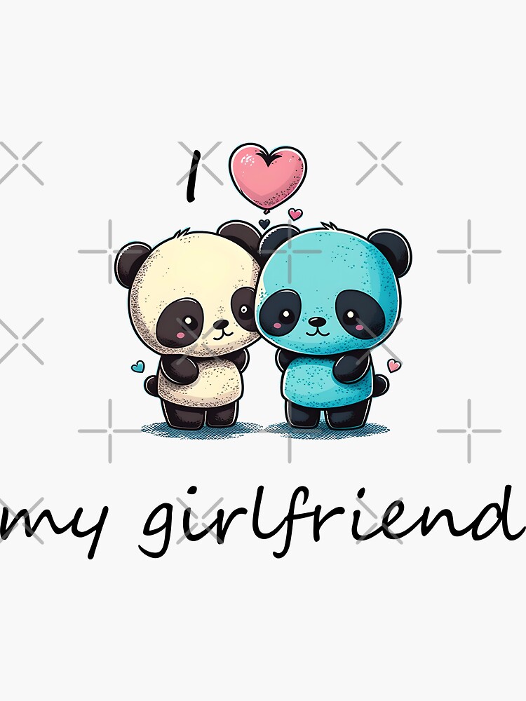Too cute panda couple in love, I love my girlfriend ...