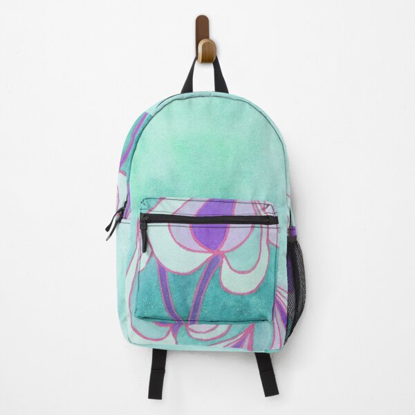 Item preview, Purple and pink leaves silhouettes on spotted turquoise green background designed and sold by IrinaIkar.