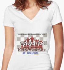 Chess Academy Women's Fitted V-Neck T-Shirt