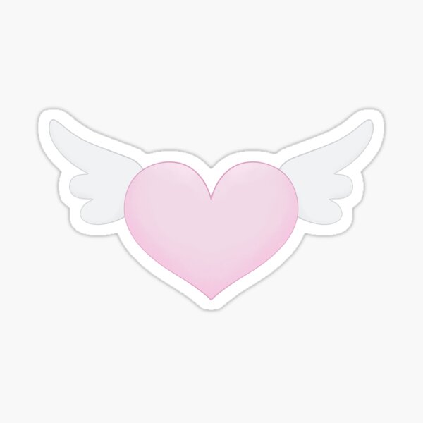 Winged Heart Stickers, Pink Flying Angel Heart with Wings Laptop Vinyl –  Starcove Fashion