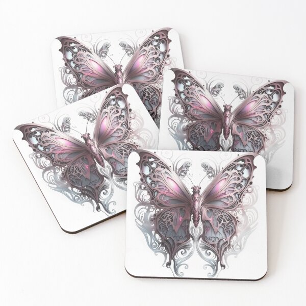 Item preview, Ornate Intricate Butterfly with Muted Hues of Pink/Mauve designed and sold by Dragonstrom.