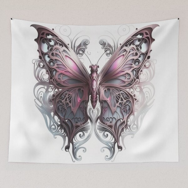 Item preview, Ornate Intricate Butterfly with Muted Hues of Pink/Mauve designed and sold by Dragonstrom.